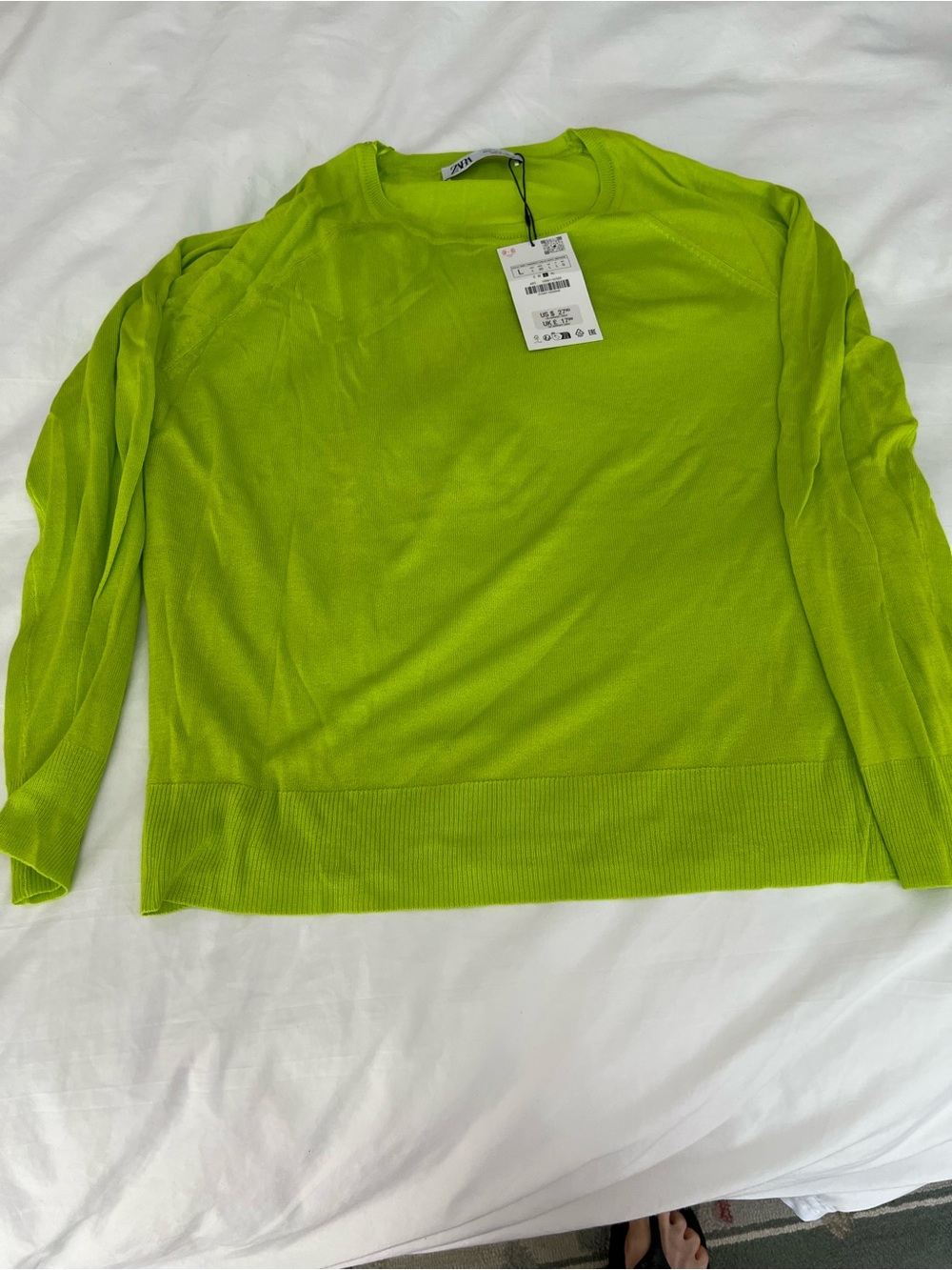 Zara Lime Green Crewneck Sweater